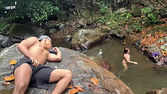 Fucked outdoors in the Rio Pance in Cali Colombia with a stranger who masturbates watching me - Cele Thumb