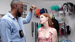 The Repeat Thief Gets Caught and Hard Punished in The Back Room - Pervcop Thumb