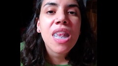 Quickie! Blowjob &amp_ Licking cum from hands Thumb