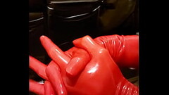 Dreamofevolutionvip Red Latex Gloves / Rubberfashion Thumb