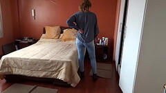 Hidden camera - My wife'_s beautiful stepmother gets dressed and starts touching herself Thumb