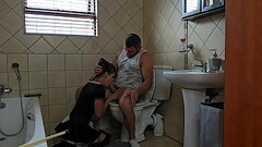 French maid gives BLUMKIN,CUM shot after gagging Thumb