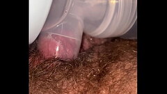 Milking with Breast Pump my T dick Thumb