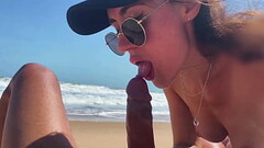 Super PoV Blowjob from Beauty Teen Girl in a cap, Seashore, Naked Nude Beach, Blowjob Sex Toys Thumb