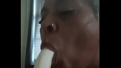 Latins slut sucks a banana Thumb