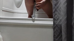 Quick dildo ride in shower Thumb