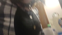 Sissy riding her toy Thumb