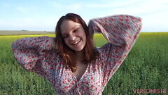 First date took a girl to a field to fuck her tiny pussy Thumb