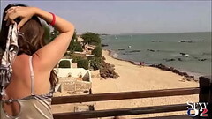 1639 - French Blond Amateur Slut, Satin Lingerie (Thong and Nightie) Beach Fucking, Exhibition, Blow Thumb