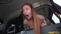 Fake Taxi Redhead MILF in sexy nylons rides a big fat dick in a taxi Thumb