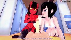 Meru the Succubus &amp_ Mavis Dracula in the lockers room | Threesome | 4 Mill Especial | Free Thumb