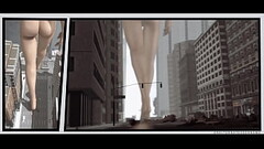 naked giantess walking through city Thumb