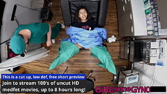 Aria Nicole Spread Eagle On Surgical Table To Get Foley Catheter Inserted Into Urethra By Doctor Tam Thumb