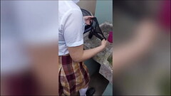 Teen student washing her panties is surprised by her stepfather when no one else is home, real homem Thumb