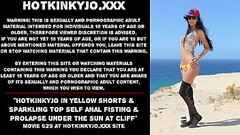Hotkinkyjo in yellow shorts &amp_ sparkling top self anal fisting &amp_ prolapse under the sun at cl Thumb
