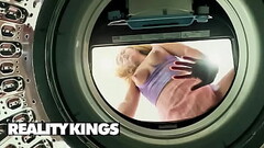 Mandy Rhea Goes To Check Her Laundry &amp_ Catches Her Stepdaughter Callie Black Humping The Dryer - Thumb