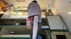 boss fixing Alice panties for better pussy display Thumb