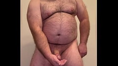Bear with hot red thong that ruins an orgasm and eats his own cum Thumb
