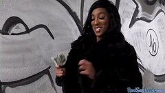 Ebony reality babe accepts POV sex for money after casting Thumb