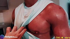 What'_s hiding under that tank top!⭐️His massive pecs! Thumb