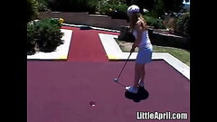 Teen little april goes solo outdoors Thumb