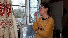 stepsister smokes a cigarette Thumb