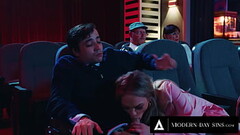 MODERN-DAY SINS - All-Natural Exhibitionist Gives Virgin Boyfriend The BEST Movie Theatre Blowjob! Thumb