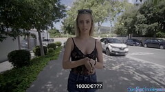 Pickedup babe fucked in pussy by agent in outdoor POV Thumb