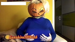 Happy Halloween pervs! Big boobs pumpkin  cam recorded 10 31 Thumb