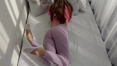 Footjob - Sockjob - Sock fetish video in clean white socks Thumb